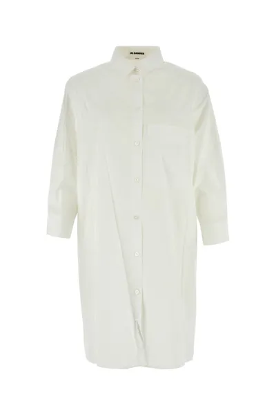 Jil Sander Cotton Poplin Shirt In Cream