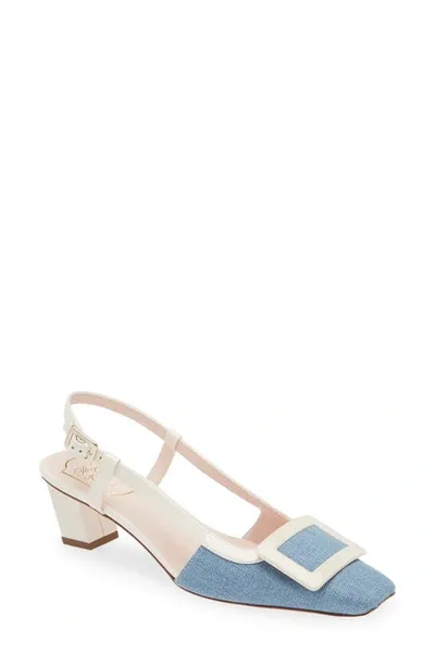 Roger Vivier Belle Vivier Colorblock Leather Buckle Pumps In Blue