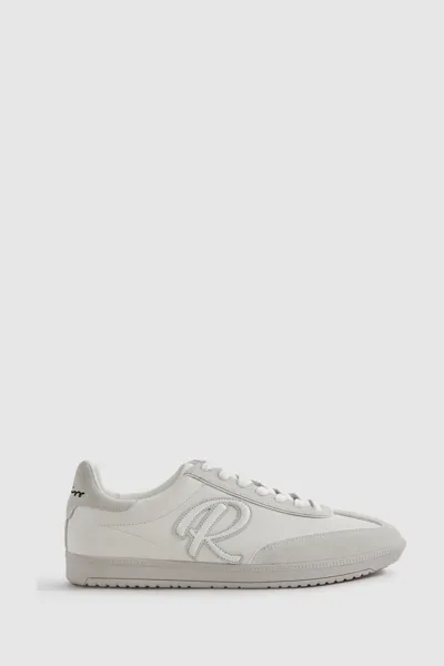 Reiss White Leather-suede Low Trainers