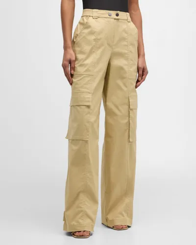 Simkhai Lionelle Twill Utility Cargo Pants In Khaki