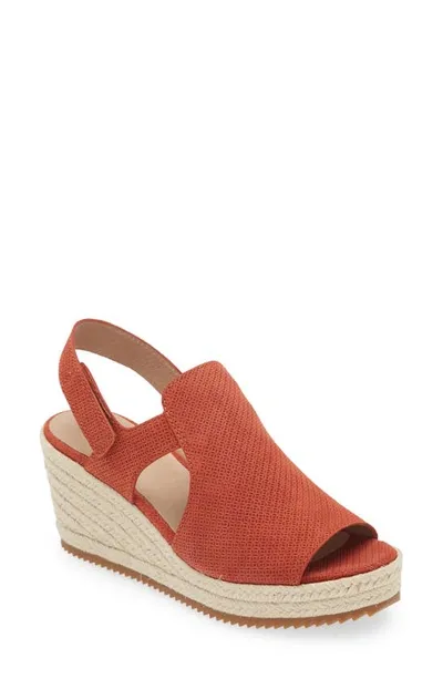 Eileen Fisher Wilda Slingback Espadrille Platform Wedge Sandal In Chili