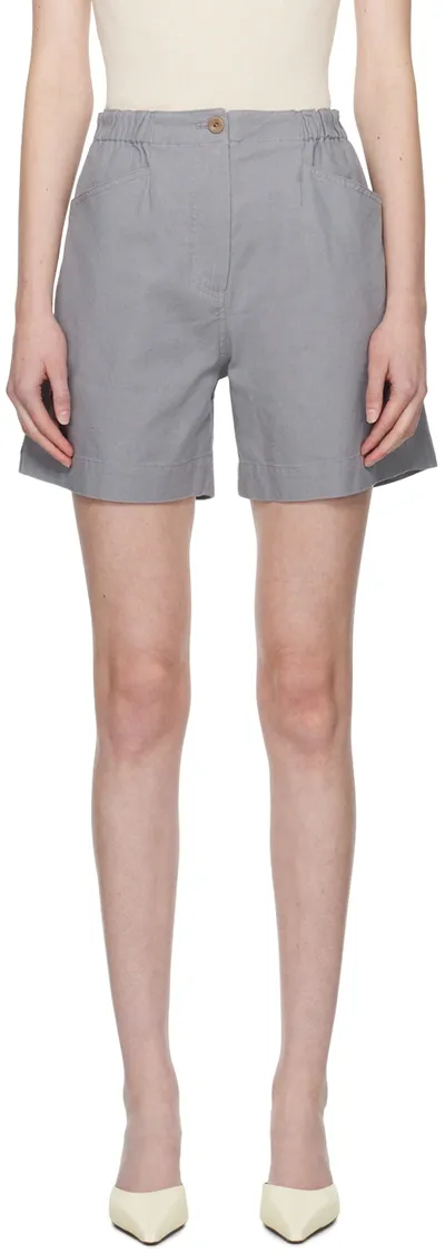 Nothing Written Gray Kika Shorts In Blue Gray