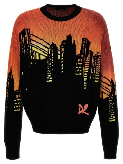 Dsquared2 Intarsia Sweater In Multicolor