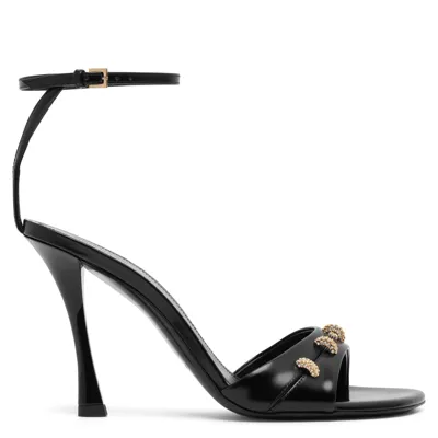 Givenchy Women's Stitch Sandals In Leather With Crystals Details In Black