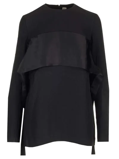 Totême Rear-tie Fastened Long-sleeved Top In Black 001