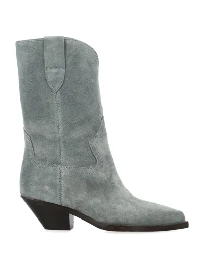 Isabel Marant Dahope Suede Western Booties In Blue