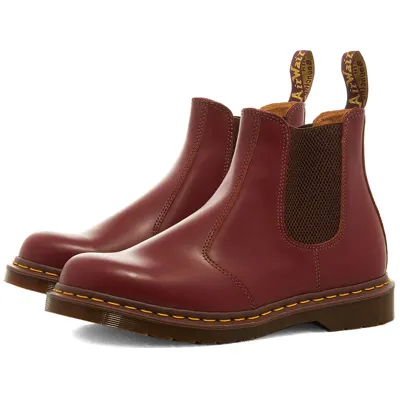 Pre-owned Dr. Martens' Dr.martens Vintage 2976 Chelsea Boot Made In England Quilon Oxblood In Burgund