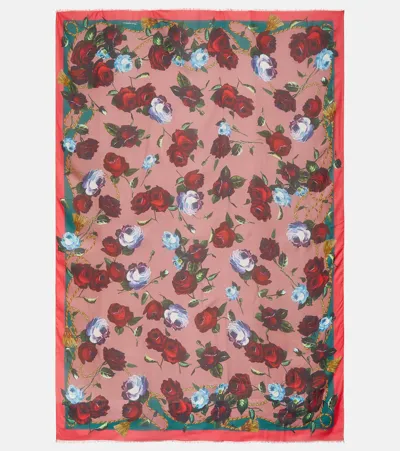 Dolce & Gabbana Printed Modal And Cashmere Scarf In Pink