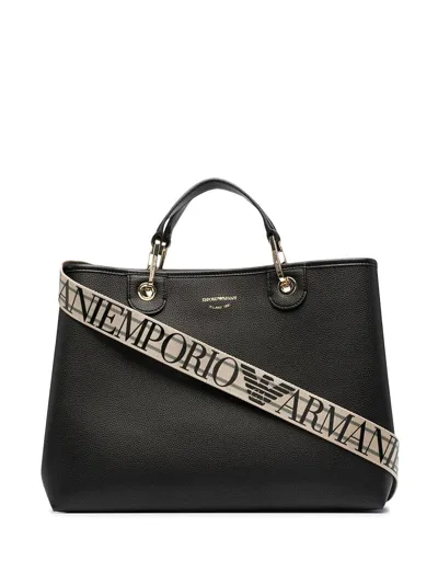 Emporio Armani Shopping Bag In Black