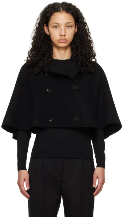 Max Mara Volume Wool-cashmere Cape In Black