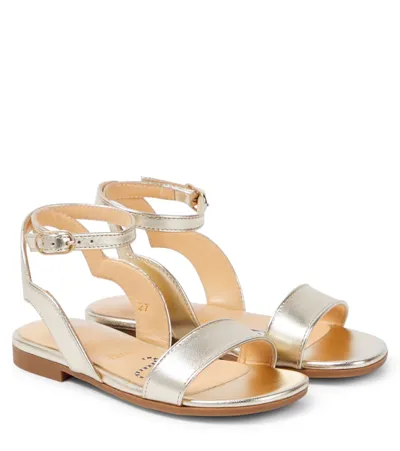 Christian Louboutin Kids' Melodie Chick Metallic Leather Sandal In Gold