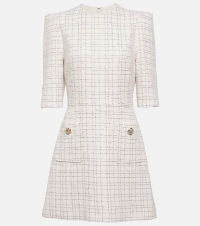 Elie Saab Minikleid Aus Tweed Mit Pailletten In White