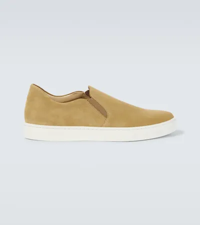 Manolo Blahnik Nadores Suede Sneakers In Green