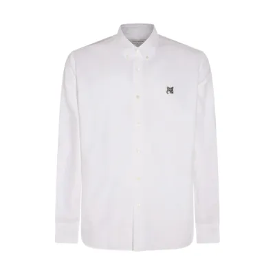 Maison Kitsuné White Cotton Grey Fox Head Shirt