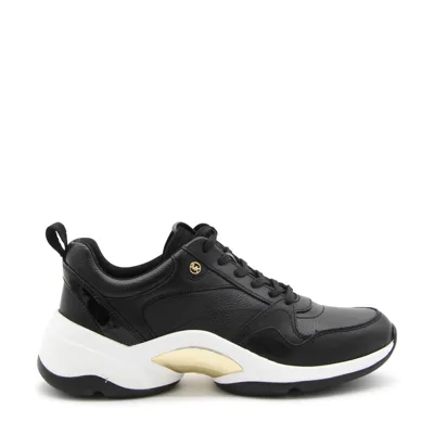 Michael Michael Kors Orion Chunky-sole Leather Sneakers In Black