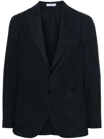 Boglioli Single-breasted Twill Blazer In Blue