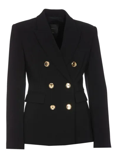 Pinko Double-breasted Blazer In Black