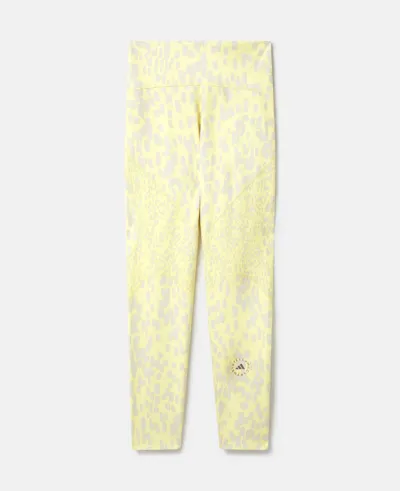 Stella Mccartney Truepurpose Optime Training 7/8 Leggings In Blush Yellow/chalk Pearl