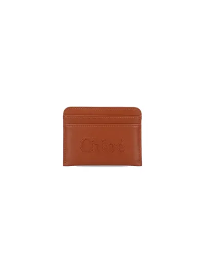 Chloé 'sense' Card Holder In Brown