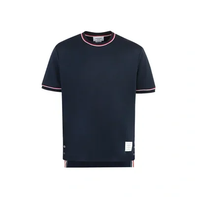 Thom Browne Cotton T Shirt In Navy