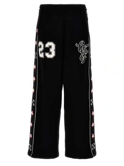 Off-white Arrows Varsity Track Pants In Blackwhite