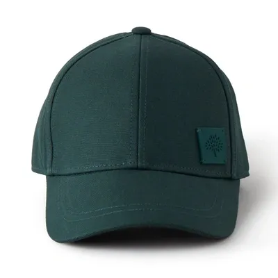 Mulberry Womens  Green Logo-patch Cotton Baseball Cap