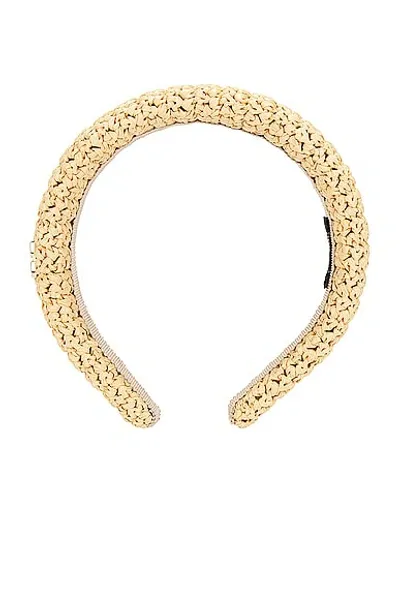 Miu Miu Crochet Headband In Beige