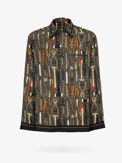 Fendi Shirt In Brown