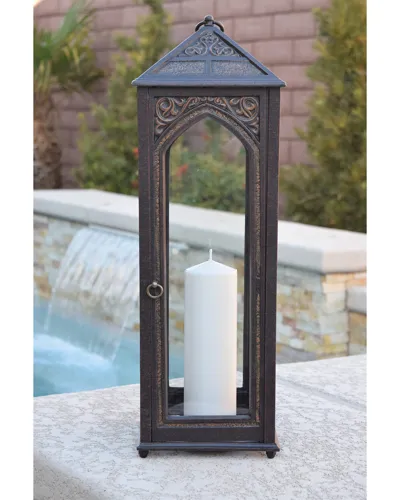 Hanamint Outdoor Hurricane Lamp - 23.6" High In Golden Bronze