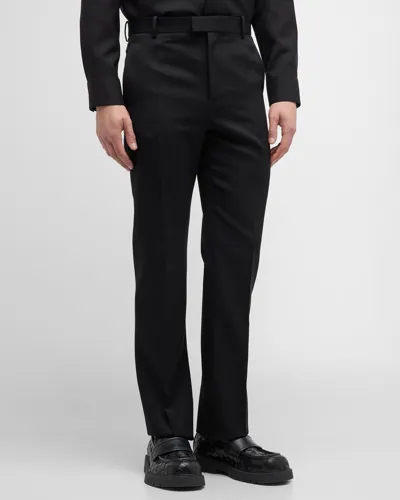 Bottega Veneta Men's Sartorial Grain De Poudre Trousers In Black  