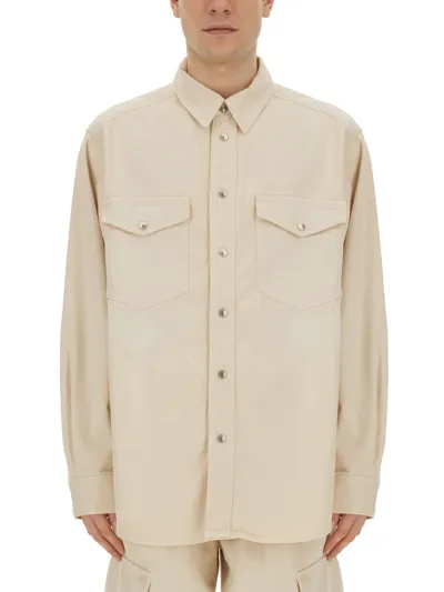 Marant Lako Long-sleeve Denim Shirt In Powder