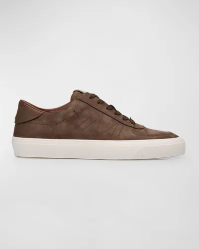 Moncler Men's Monclub Nubuck Low-top Sneakers In Brown