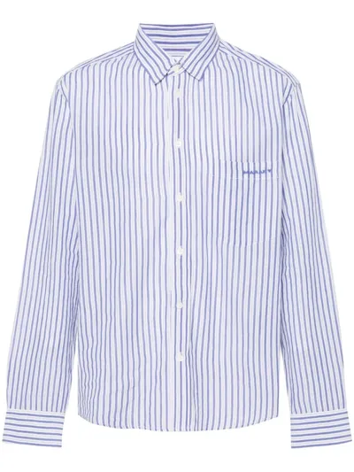 Marant Jasolo Striped Cotton Shirt In White