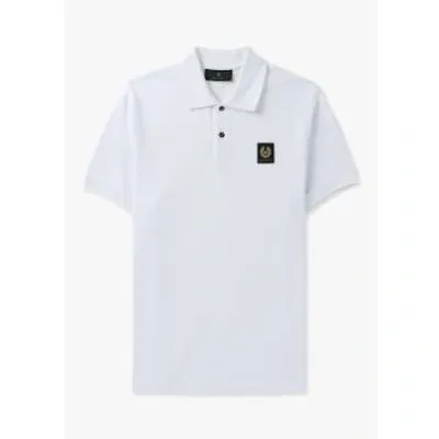 Belstaff Mens Short Sleeve Polo Shirt In White In White Fabric