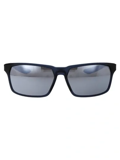 Nike Sunglasses In 410 Midnight Navy/white Bleu/blanc