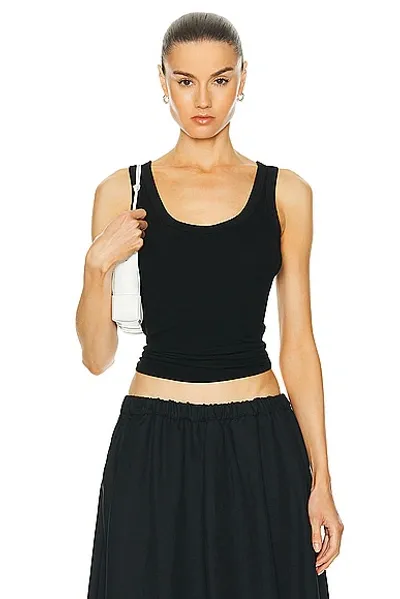 Enza Costa Silk Rib Bold Tank Top In Black