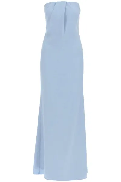 Roland Mouret Strapless Draped Gown In Blue