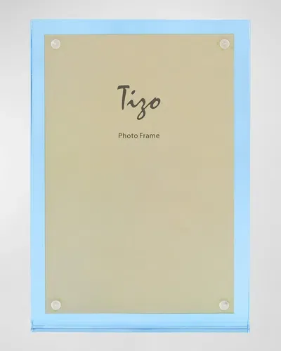 Tizo Color Lucite Frame, 4" X 6" In Clear &amp; Blue