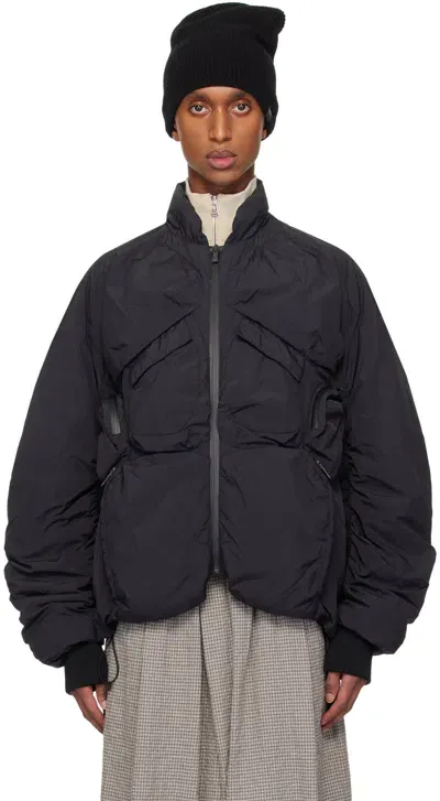 A. A. Spectrum Gray Rampart Down Bomber Jacket In Black Cloud