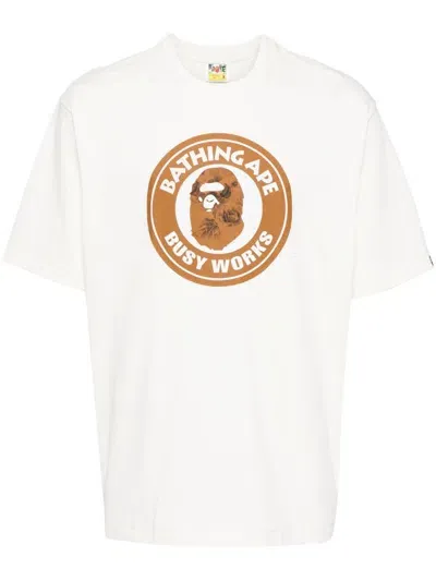 A Bathing Ape Relaxed Fit T-shirt In White