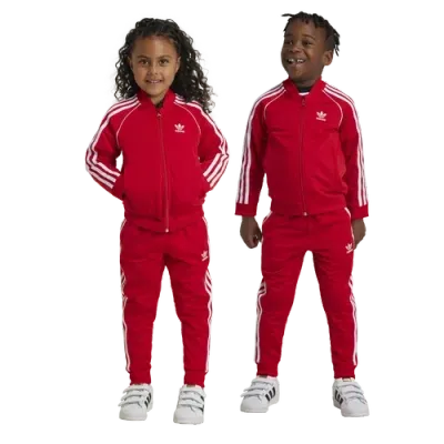 Adidas Originals Girls Preschool   Superstar Track Suit In Better Scarlet