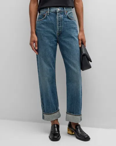 Agolde Fran Cuffed Jeans In Multi