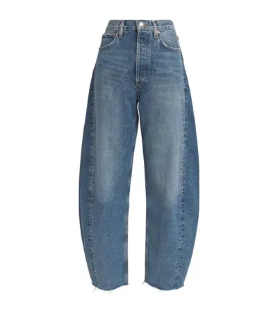 Agolde Luna Barrel-leg Jeans In Blau