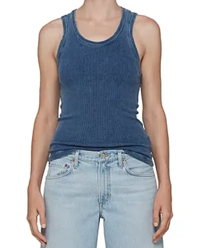 Agolde Poppy Scoop Neck Tank Top In Indigo