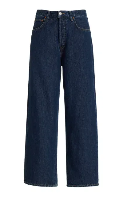 Agolde Ren Rigid High-rise Wide-leg Jeans In Blue