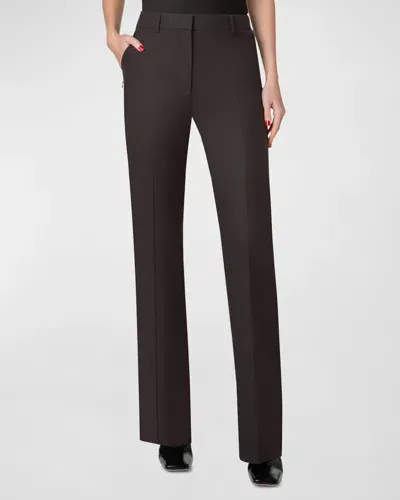 Akris Marilyn Wool-blend Bootcut Pants In Mocca