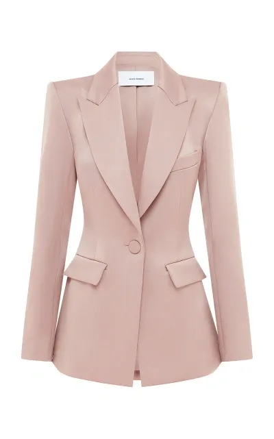 Alex Perry Tailored Satin Crepe Blazer In Neutral