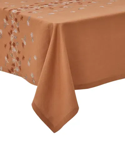 Alexandre Turpault Linen Embroidered Tablecloth In Brown