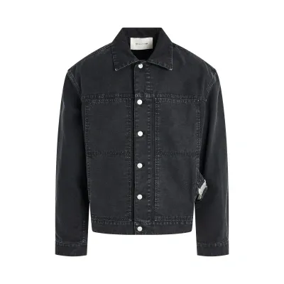 Alyx Buckle Denim Jacket In Washed Black