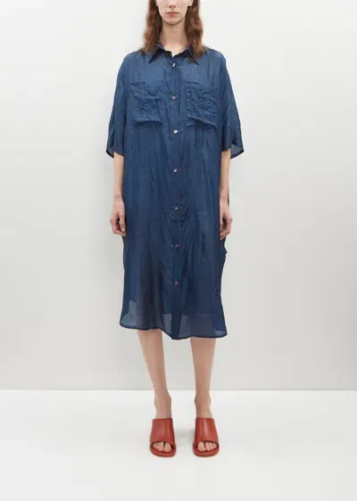 Anaak Amada Silk Tussar Shirt Dress In Eclipse